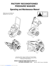 Briggs & Stratton FACTORY RECONDITIONED PRESSURE WASHER Operating And Maintenance Manual
