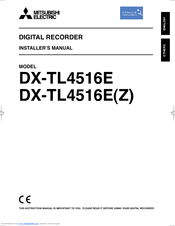 Mitsubishi Electric DX-TL4516E series Installer Manual