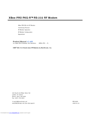 MaxStream XBee-PRO PKG-R RS-232 RF User Manual