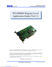 DAQ PCI-FRM01 Application Manual
