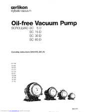 Oerlikon Scrollvac SC 5D Operating Instructions Manual