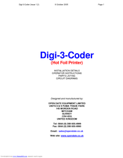Open Date Digi-3-Coder Operator Instructions Manual