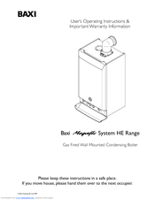 Baxi Megatlo Operation And Warranty Manual
