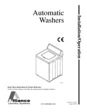 Alliance Automaatic washer Installation & Operation Manual