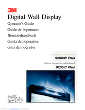 3M Digital Walldisplay 9200IW Plus Operator's Manual