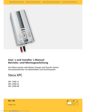 Steca XPC 2200-48 User's And Installer's Manual