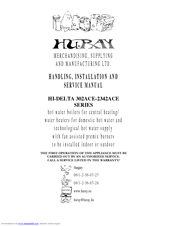 HuRay HI-DELTA HD 1802 ACE Installation And Service Manual