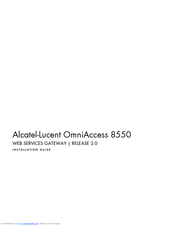 Alcatel-Lucent OmniAccess 8550 Installation Manual