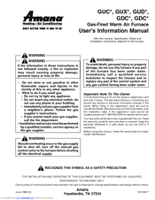 Amana GDC Series User's Information Manuala