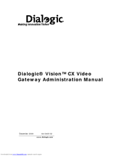 Dialogic Vision CX Video Administration Manual