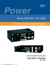 Alpha Novus FXM 1100 Operator's Manual
