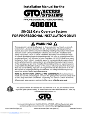 Gto 4000XL Installation Manual