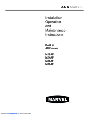 AGA marvel M18AF Installation, Operating And Maintenance Instructions