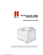 Ricoh G024-17 Operating Instructions Manual