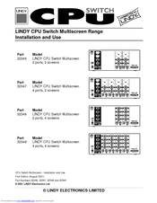 Lindy CPU Multiscreen 32347 Installation And Use Manual