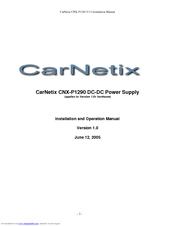 CarNetix CNX-P1290 Installation And Operation Manual