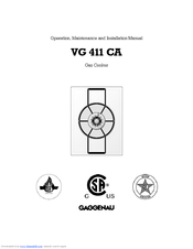 Gaggenau VG 411 CA Operation, Maintenance And Installation Manual