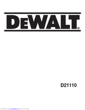 DeWalt D21110 User Manual