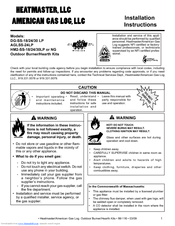 Heatmaster DG-SS-18 Installation Instructions Manual