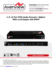 Avenview VGA-C5-SP-4 Instructions Manual