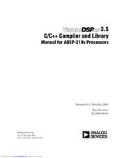 Analog Devices VISUALDSP++ 3.5 Manual