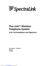 Spectralink Link 150 Installation And Operation Manual