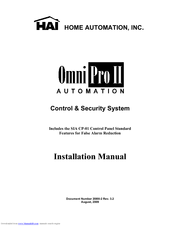 Home Automation Omni Pro II Installation Manual