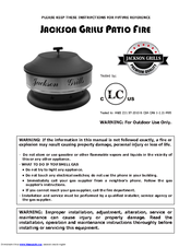Jackson PATIO FIRE Instructions Manual