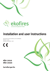 Ekofires eko 2020 Installation And User Instructions Manual