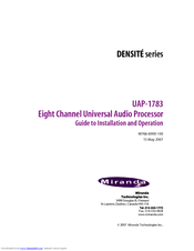 Miranda DENSITE UAP-1783 Installation And Operating Manual