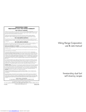 Viking Range Professional series Use & Care Manual