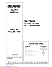 Craftsman 919.167770 Parts Manual