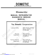 Dometic MANUAL REFRIGERATOR Service Manual