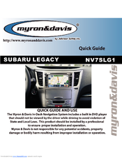 Myron&davis SUBARU LEGACY NV7SLG1 Quick Manual