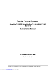 Toshiba Satellite Pro T110DD Maintenance Manual
