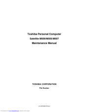 Toshiba Satellite M505 Maintenance Manual
