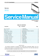 AOC LV20E351 Service Manual