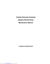 Toshiba Satellite P20-25 Series Maintenance Manual