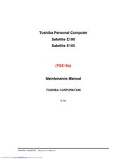 Toshiba Satellite E105 Maintenance Manual