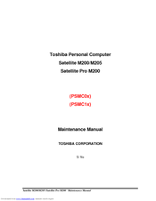 Toshiba Satellite M205 Maintenance Manual