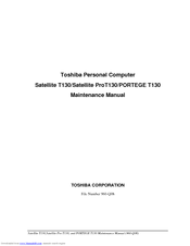 Toshiba PORTEGE T130 Maintenance Manual