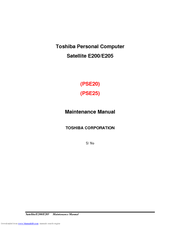 Toshiba Satellite E200 Maintenance Manual