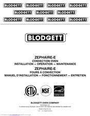 Blodgett ZEPHAIRE-E Installation & Operation Manual