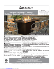 Regency Plateau PTO30CKT Owners & Installation Manual