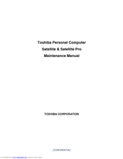 Toshiba Satellite Pro L670 Maintenance Manual