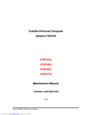 Toshiba Qosmio F45 Maintenance Manual