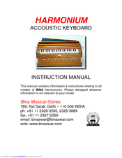 Bina HARMONIUM Instruction Manual