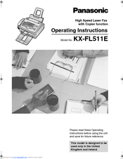 Panasonic KX-FL511E Operating Instructions Manual