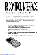 Ramsey Electronics ICI1 Assembly And Instruction Manual