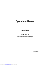 Branson DHA-1000 Operator's Manual